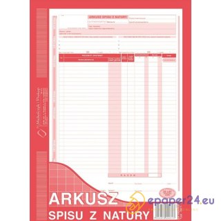 ARKUSZ SPISU Z NATURY A4 (O+1K)
