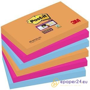 KARTECZKI POST-IT SUPER STICKY 76x127mm MIX KOLOR (6x90)