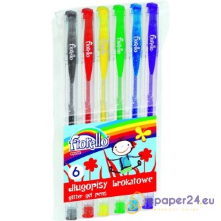 DŁUGOPIS ŻELOWY Z BROKATEM FIORELLO 6 KOLORÓW