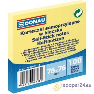 Karteczki Donau 76x76mm żółte (100)