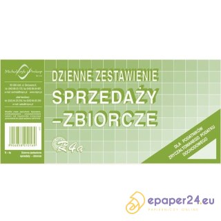 DZIENNE ZESTAWIENIE SPRZEDAŻY - ZBIORCZE 1/3 A4