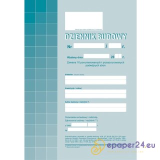 DZIENNIK BUDOWY A4 (OFFSET)