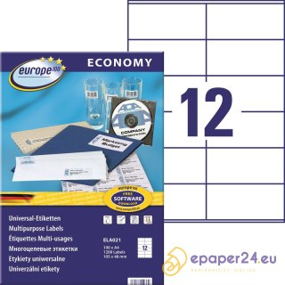 Etykiety Europe100 A4 105x48mm białe (100)