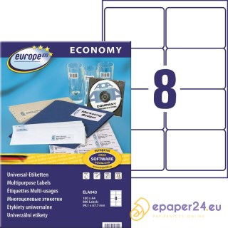 Etykiety Europe100 A4 99.1x67.7mm białe (100)