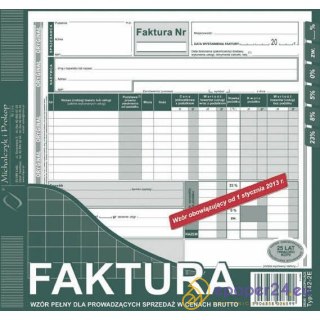 FAKTURA BRUTTO 2/3 A4 (O+1K)