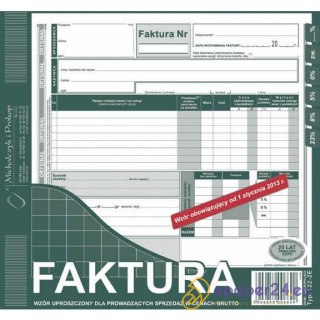 FAKTURA BRUTTO (UPROSZCZONA) 2/3 A4 (O+1K)