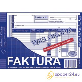FAKTURA VAT A5 (WIELOKOPIA)