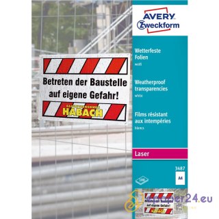 FOLIA A4 AVERY 0,13mm BIAŁA (100)