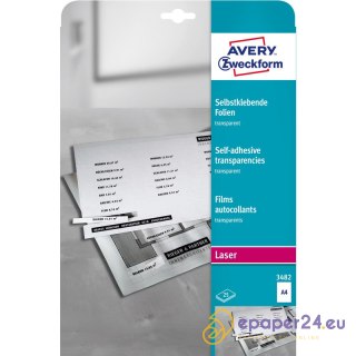 FOLIA A4 AVERY 0,14mm PRZEZROCZYSTA (25)