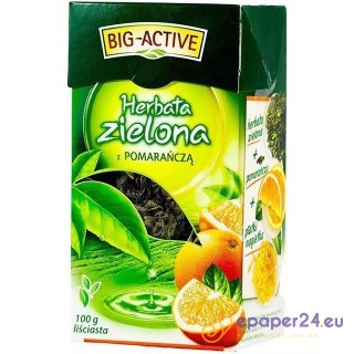 Herbata Big-Active 100g zielona z pomarańczą