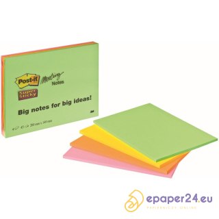 KARTECZKI POST-IT SUPER STICKY 152x203mm 4 KOLORY (4x45)