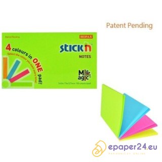 KARTECZKI STICK'N 76*127mm 4 KOLORY NEON (100)