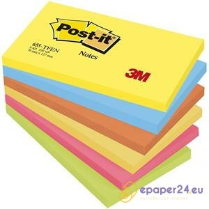 Karteczki Post-it 76x127mm (655-TFEN) 5 kolorów (6x100)