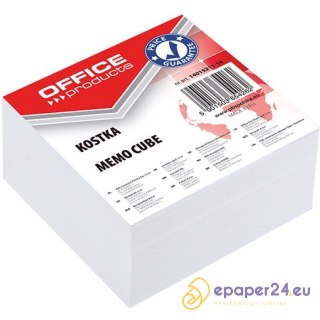 Kostka papierowa Office Products 85x85x40mm nieklejona biała