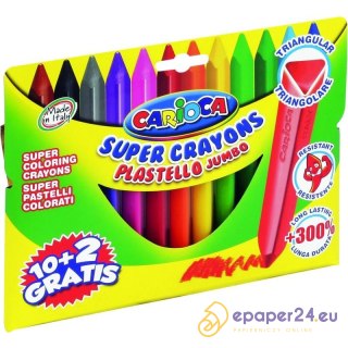KREDKI CARIOCA PLASTELLO JUMBO 12 KOLORÓW