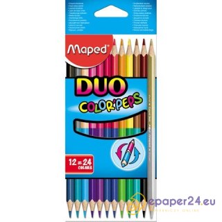 KREDKI DWUSTRONNE MAPED DUO 24 KOLORY