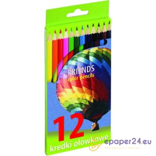 KREDKI OŁÓWKOWE 12 KOLORÓW