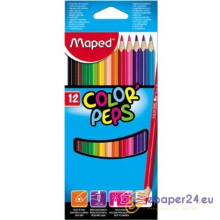 KREDKI TRÓJKĄTNE MAPED COLORPEPS 12 KOLORÓW