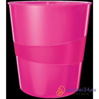 Kosz na śmieci Leitz Wow 15L różowy