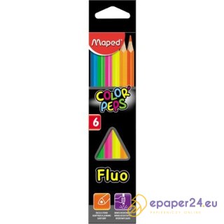 Kredki Maped Color'Peps Fluo 6 kolorów