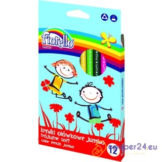 Kredki ołówkowe Fiorello Jumbo Super Soft 12 kolorów