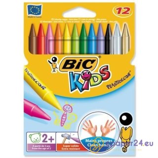 Kredki świecowe BiC Kids Plastidecor 12 kolorów