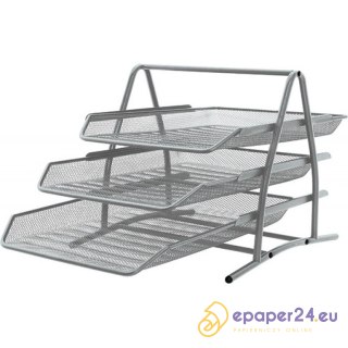 Zestaw 3 półek na dokumenty Q-Connect metalowy srebrny