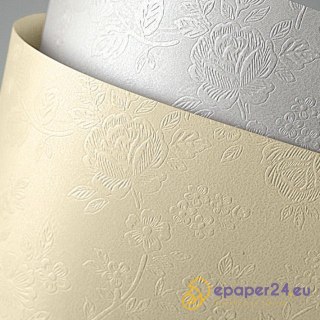 KARTON OZDOBNY A4/220g FLORAL KREMOWY (20)