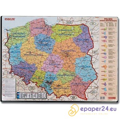 PODKŁADKA NA BIURKO ESSELTE 500x650mm MAPA POLSKI PODKŁADKA NA BIURKO ESSELTE 500x650mm MAPA POLSKI