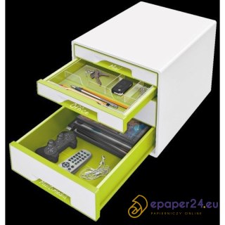 POJEMNIK 4 SZUFLADY LEITZ WOW BIAŁY/ZIELONY