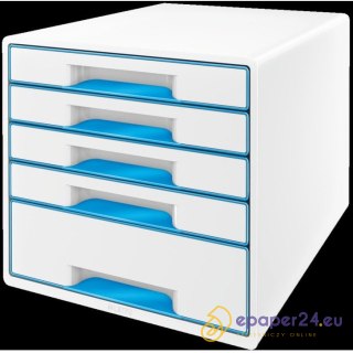 POJEMNIK 5 SZUFLAD LEITZ WOW BIAŁY/NIEBIESKI