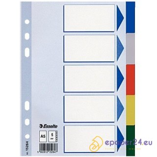 PRZEKŁADKI PP ESSELTE A5 INDEX 5 KOLORÓW