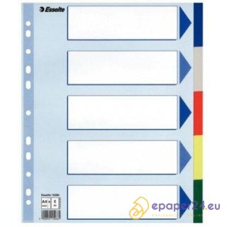 PRZEKŁADKI PP ESSELTE MAXI A4 INDEX 5 KOLORÓW