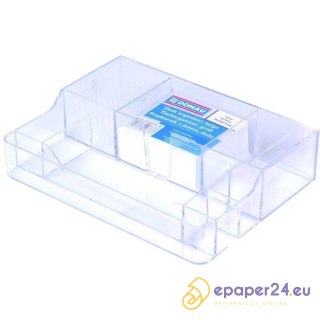 Przybornik na biurko Donau przezroczysty