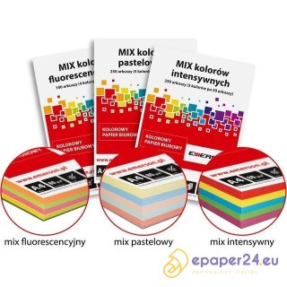 Papier Emerson A4/80g fluorescencyjny 4 kolory (4x25)