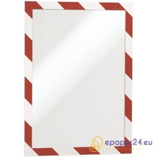 RAMKA DURABLE DURAFRAME SECURITY A4 CZERWONO-BIAŁA (2)