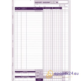 RAPORT KASOWY A4 (O+1K)