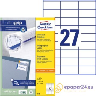 ETYKIETY A4 AVERY 70*32mm BIAŁE (100)