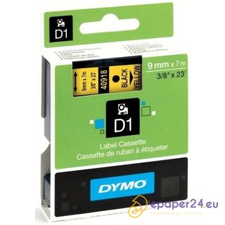 TAŚMA DYMO D1 9mm*7m ŻÓŁTA (CZARNY TEKST)