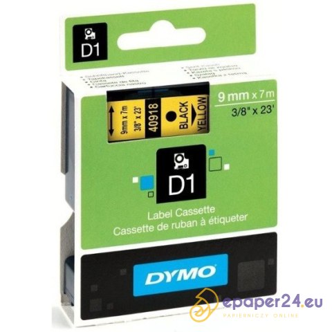 TAŚMA DYMO D1 9mm*7m ŻÓŁTA (CZARNY TEKST) TAŚMA DYMO D1 9mm*7m ŻÓŁTA (CZARNY TEKST)