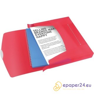 TECZKA Z GUMKĄ ESSELTE VIVIDA A4/40mm CZERWONA