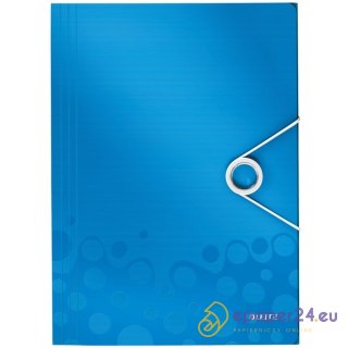 TECZKA Z GUMKĄ LEITZ WOW 15mm NIEBIESKA