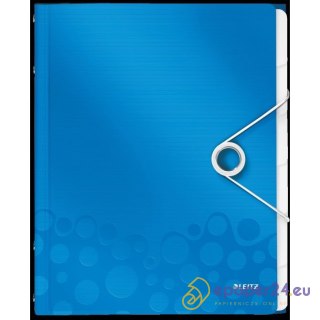 TECZKA Z GUMKĄ LEITZ WOW 6 PRZEKŁADEK NIEBIESKA