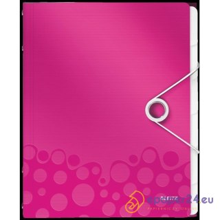 TECZKA Z GUMKĄ LEITZ WOW 6 PRZEKŁADEK RÓŻÓWA