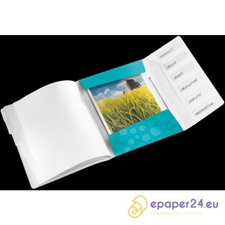 TECZKA Z GUMKĄ LEITZ WOW 6 PRZEKŁADEK TURKUSOWA