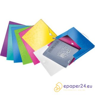 Teczka PP z gumką Leitz Wow A4/30mm niebieska