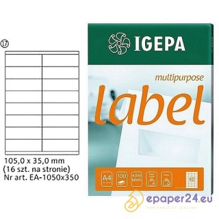 ETYKIETY A4 IGEPA 105*35,0mm BIAŁE (100)