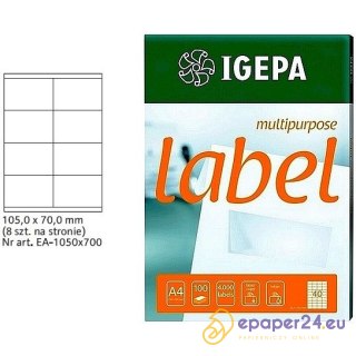 ETYKIETY A4 IGEPA 105*70,0mm BIAŁE (100)