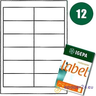 ETYKIETY A4 IGEPA 96,5*42,3mm BIAŁE (100)