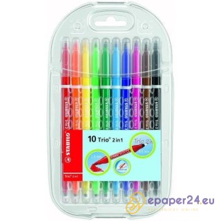 FLAMASTER STABILO TRIO 2w1 10 KOLORÓW